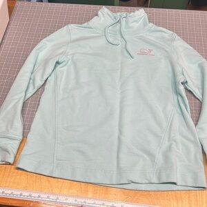 Vineyard Vines funnel neck sweatshirt women’s small. Aqua and pink